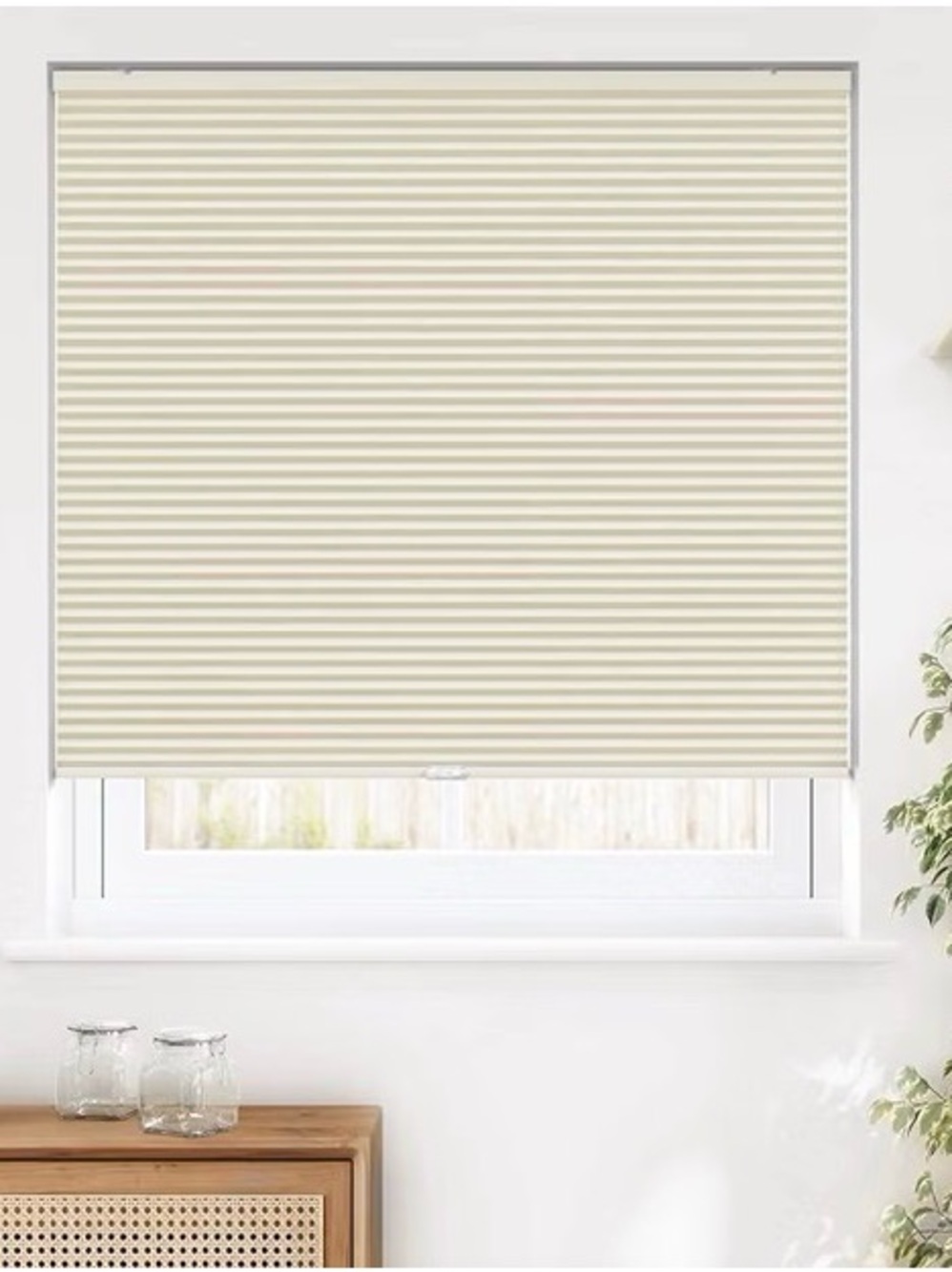 LAZBlinds Cordless No Drill Blackout Cellular Shade in‎ Cream 35” x 64”